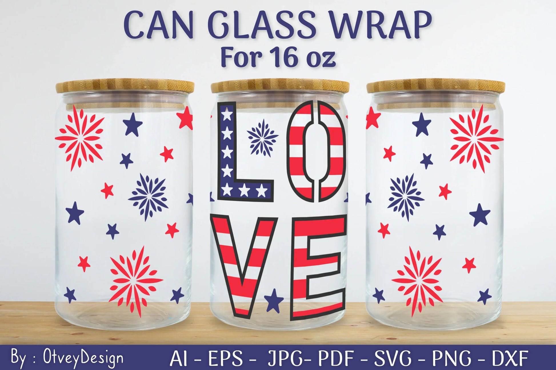 Patriotic 16 oz Can Glass Warp SVG Bundle - CraftNest - Digital Crafting and Art