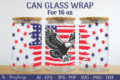 Patriotic 16 oz Can Glass SVG Bundle - CraftNest - Digital Crafting and Art