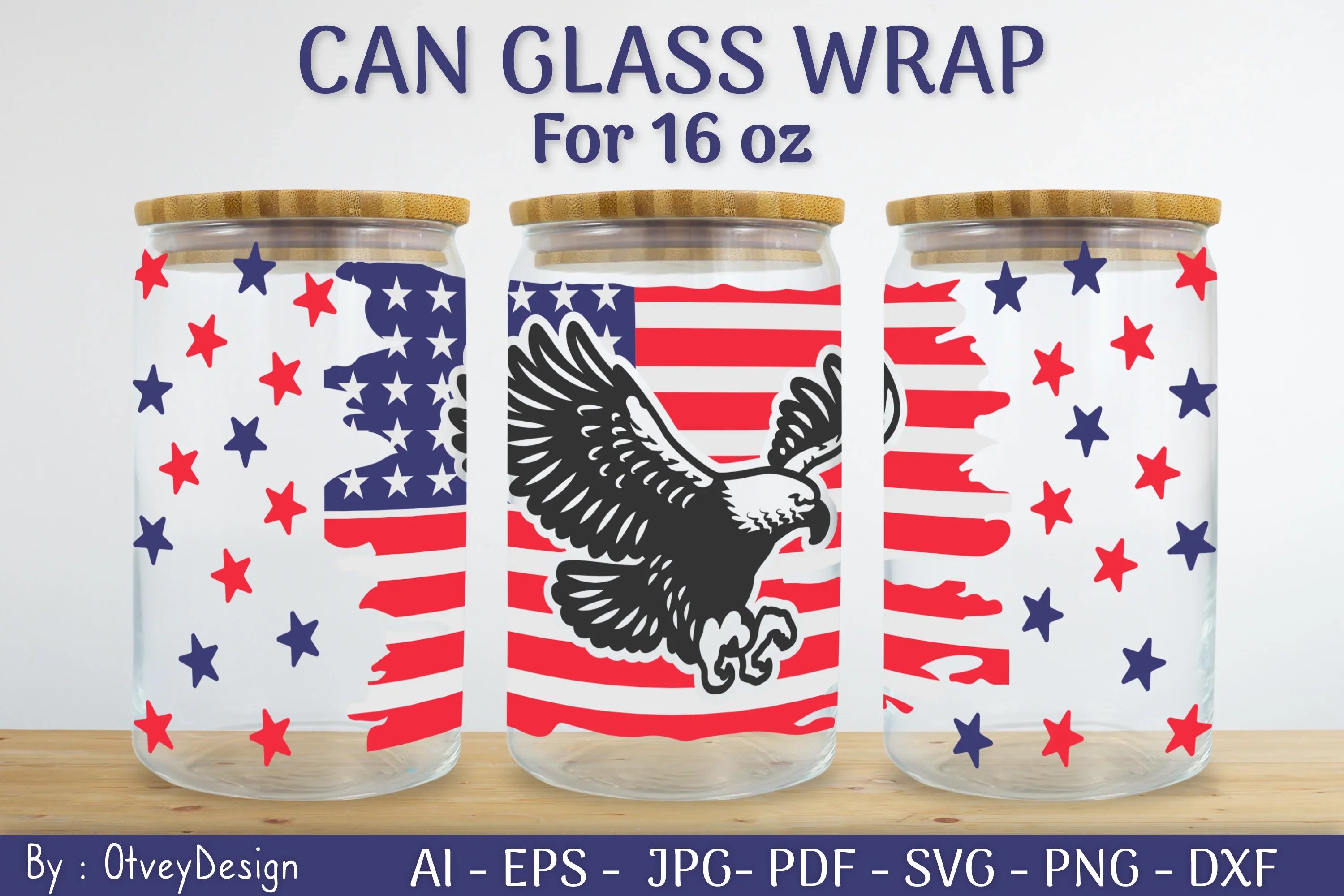 Patriotic 16 oz Can Glass SVG Bundle - CraftNest - Digital Crafting and Art