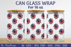 Patriotic 16 oz Can Glass Warp SVG Bundle - CraftNest - Digital Crafting and Art
