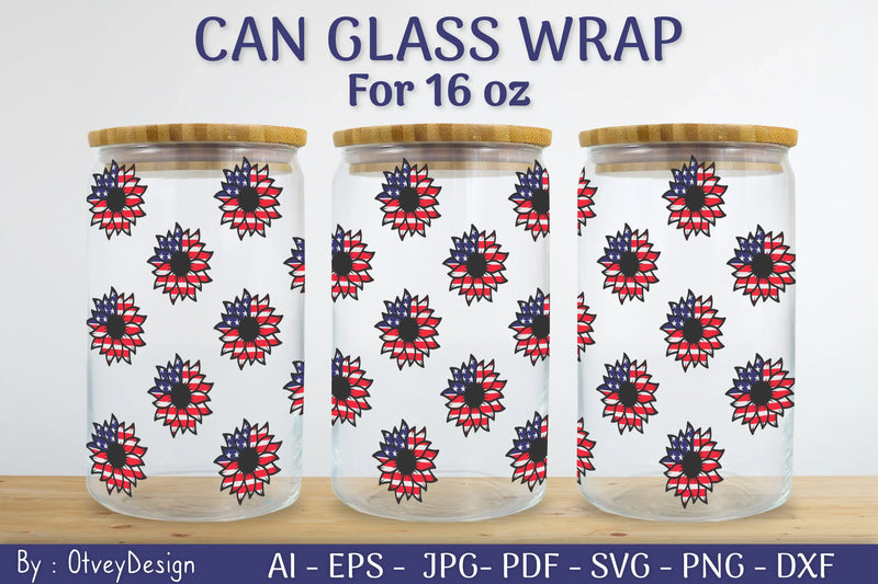 Patriotic 16 oz Can Glass Warp SVG Bundle - CraftNest - Digital Crafting and Art