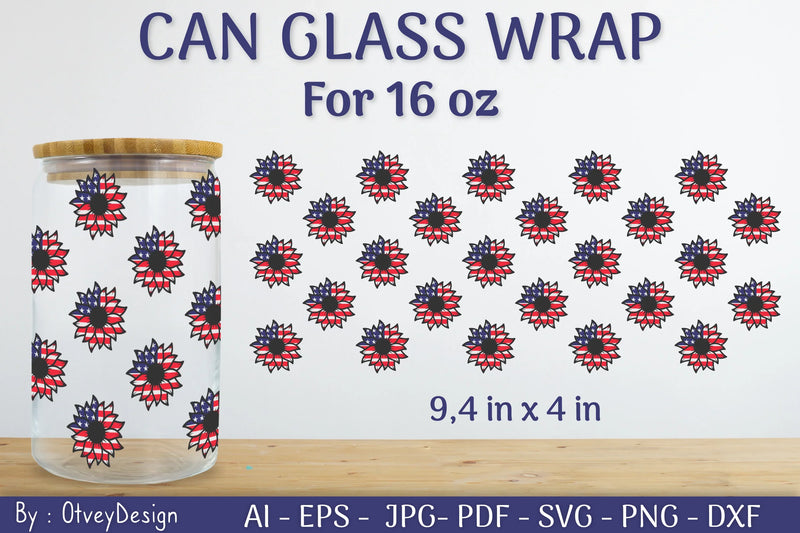 Patriotic 16 oz Can Glass Warp SVG Bundle - CraftNest - Digital Crafting and Art
