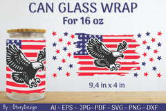 Patriotic 16 oz Can Glass SVG Bundle - CraftNest - Digital Crafting and Art