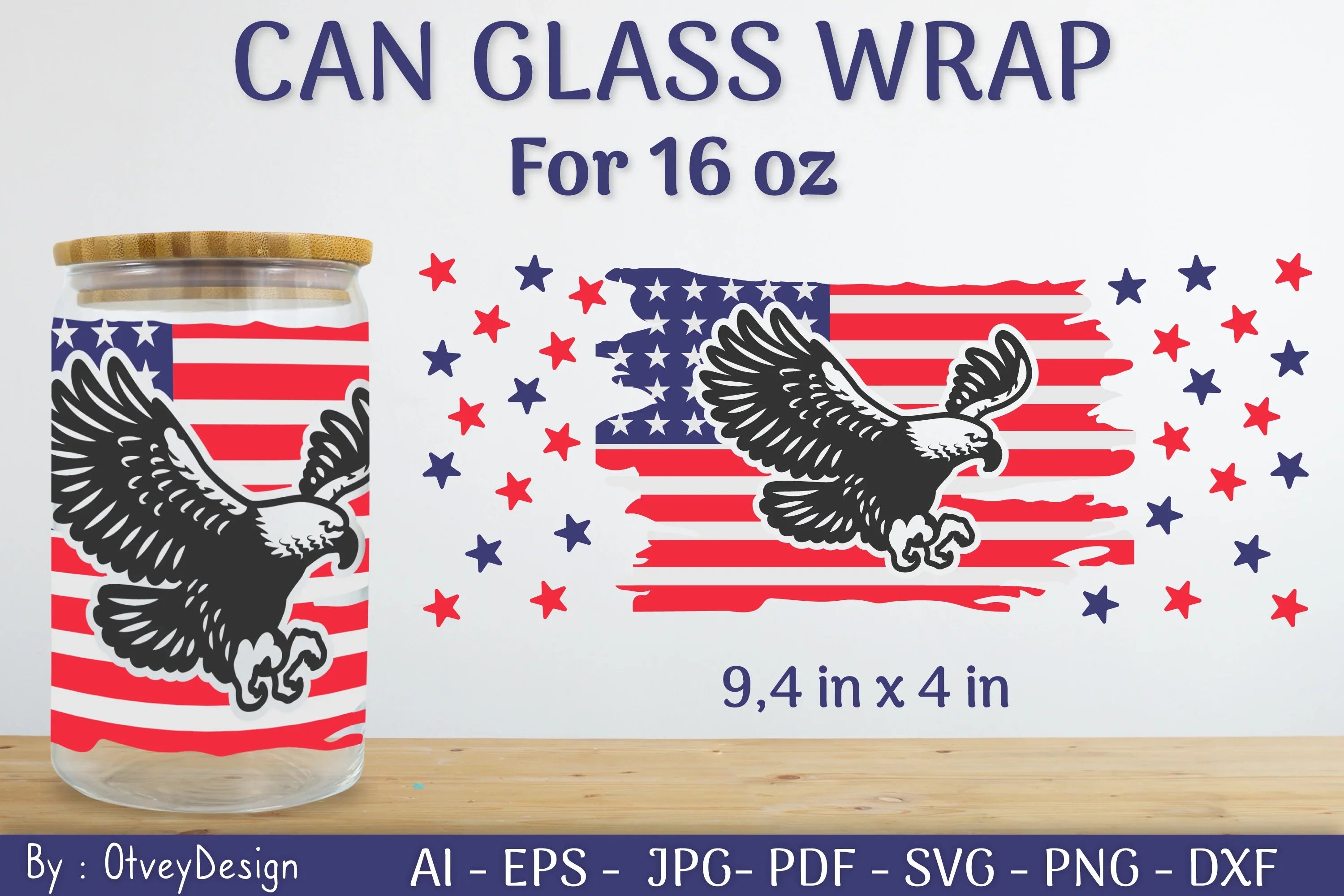 Patriotic 16 oz Can Glass SVG Bundle - CraftNest - Digital Crafting and Art