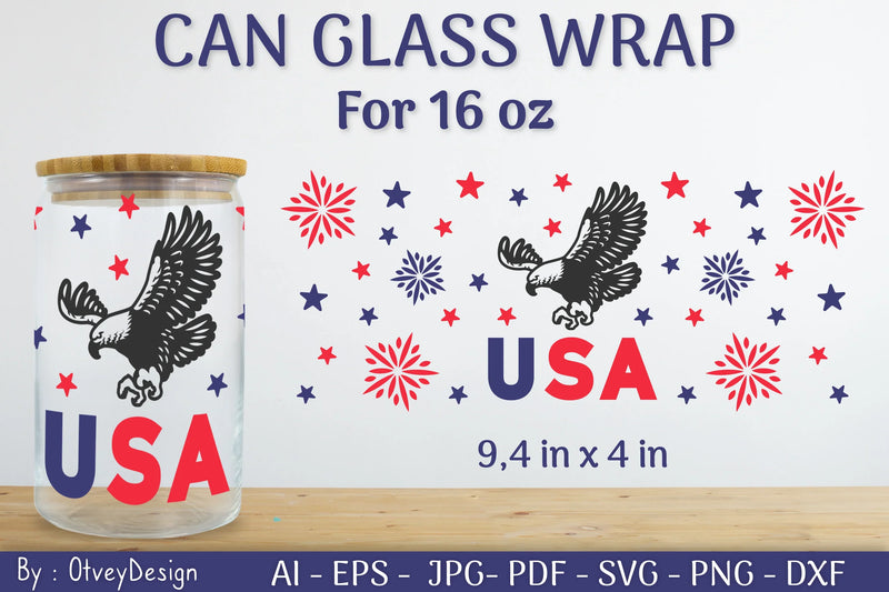 Patriotic 16 oz Can Glass Warp SVG Bundle - CraftNest - Digital Crafting and Art