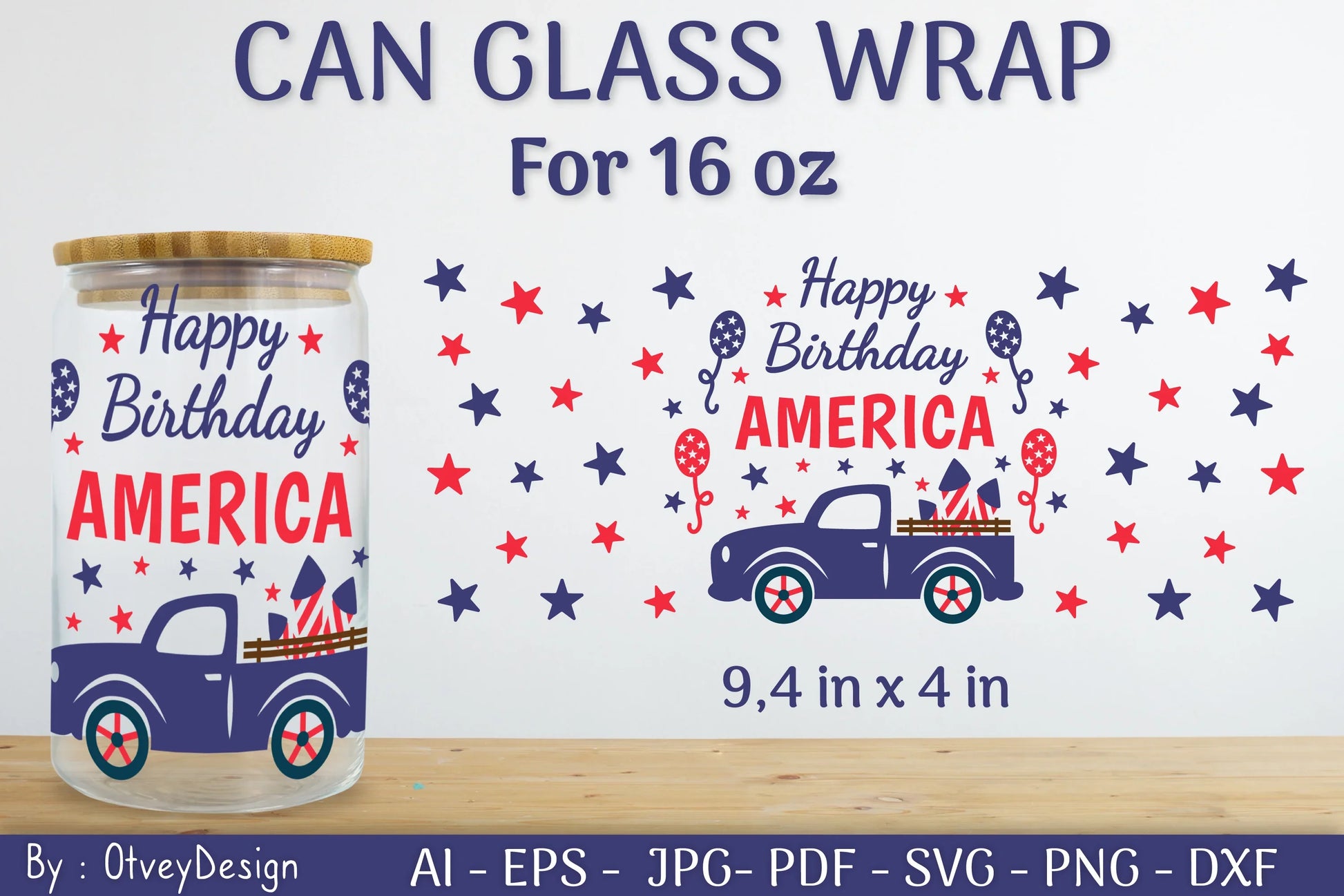 Patriotic 16 oz Can Glass Warp SVG Bundle - CraftNest - Digital Crafting and Art