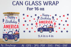 Patriotic 16 oz Can Glass Warp SVG Bundle - CraftNest - Digital Crafting and Art