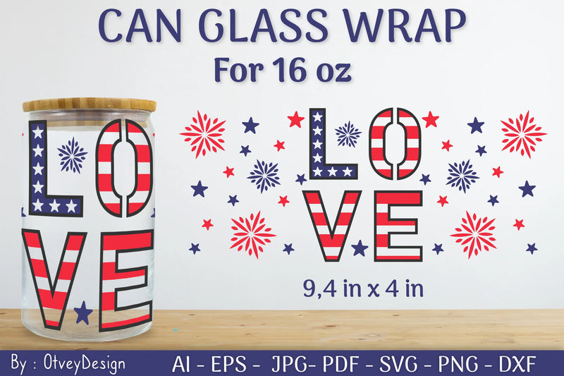Patriotic 16 oz Can Glass Warp SVG Bundle - CraftNest - Digital Crafting and Art