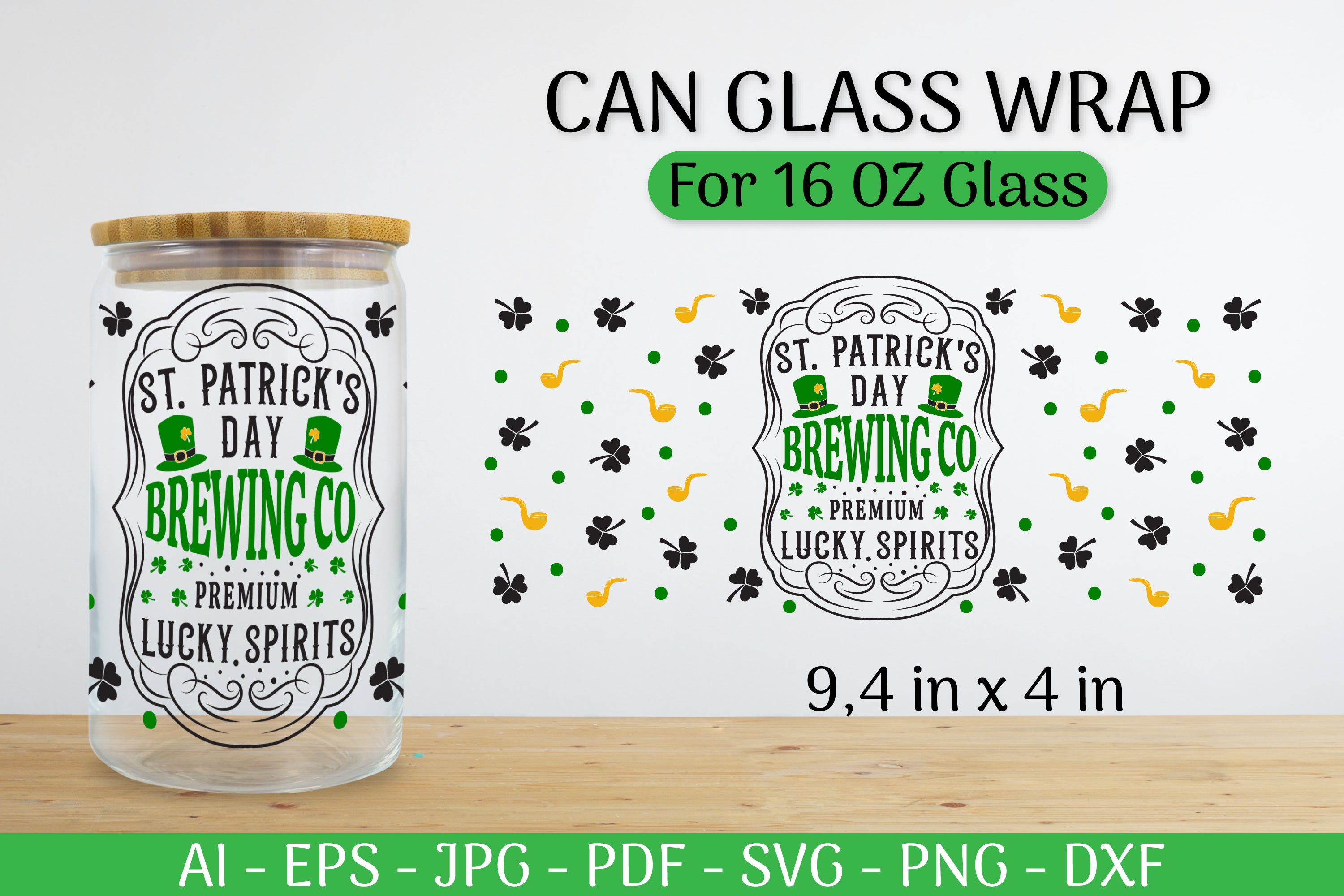 St. Patrick's Day Can Glass Wrap SVG Bundle