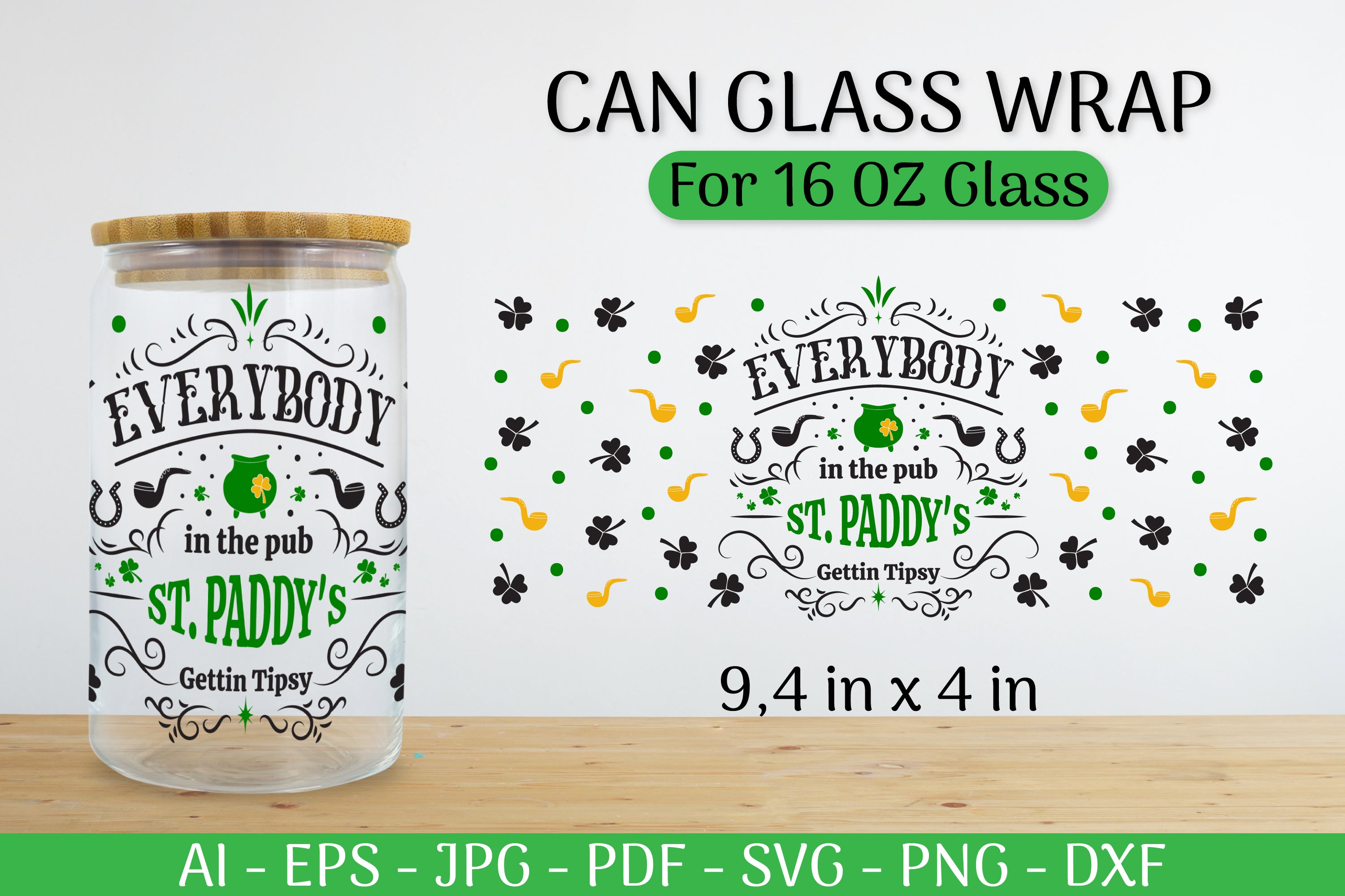 St. Patrick's Day Can Glass Wrap SVG Bundle