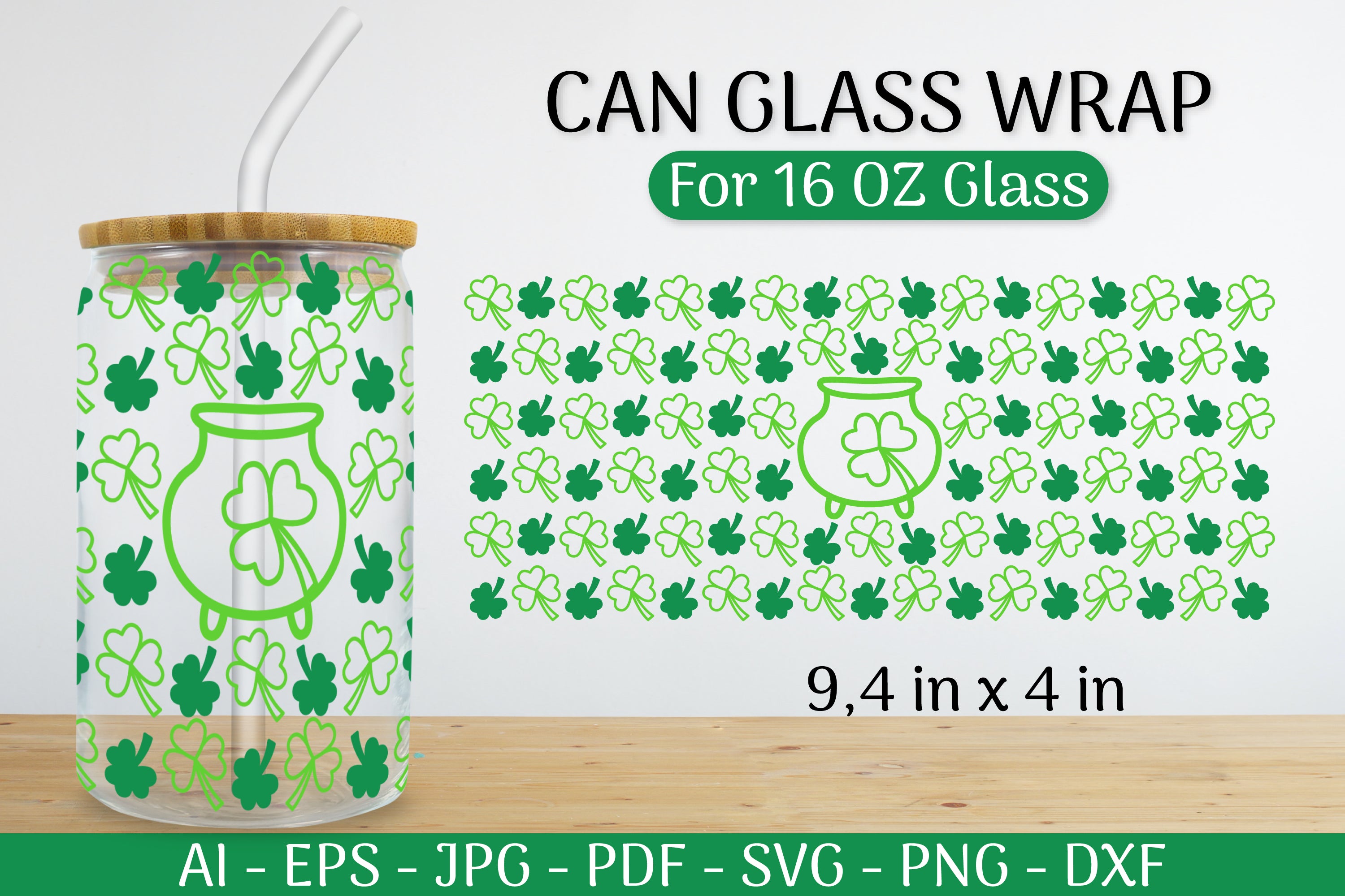 St. Patrick's Day Can Glass Wrap SVG Bundle