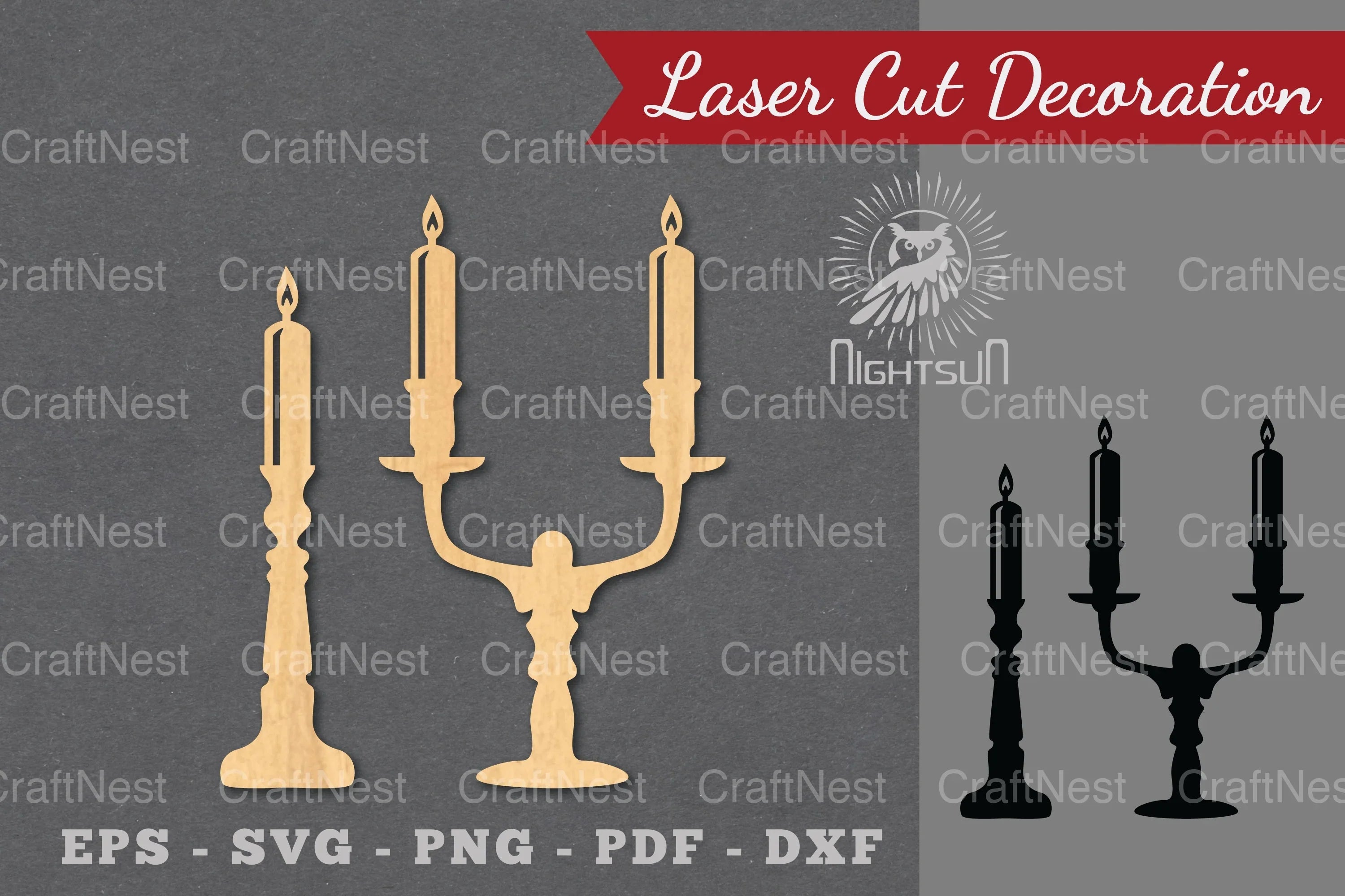 Candle Holder Laser Cut Decoration SVG Bundle - CraftNest - Digital Crafting and Art
