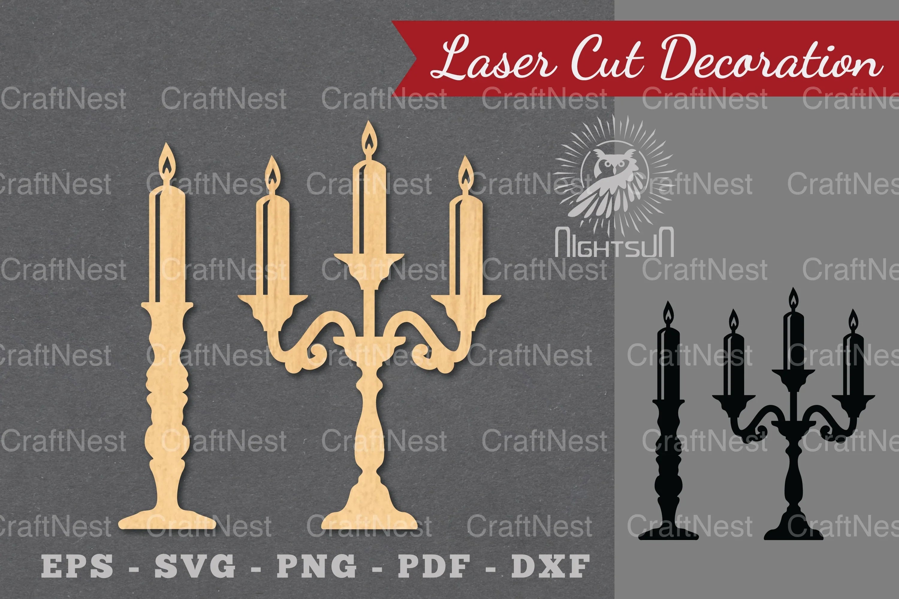 Candle Holder Laser Cut Decoration SVG Bundle - CraftNest - Digital Crafting and Art