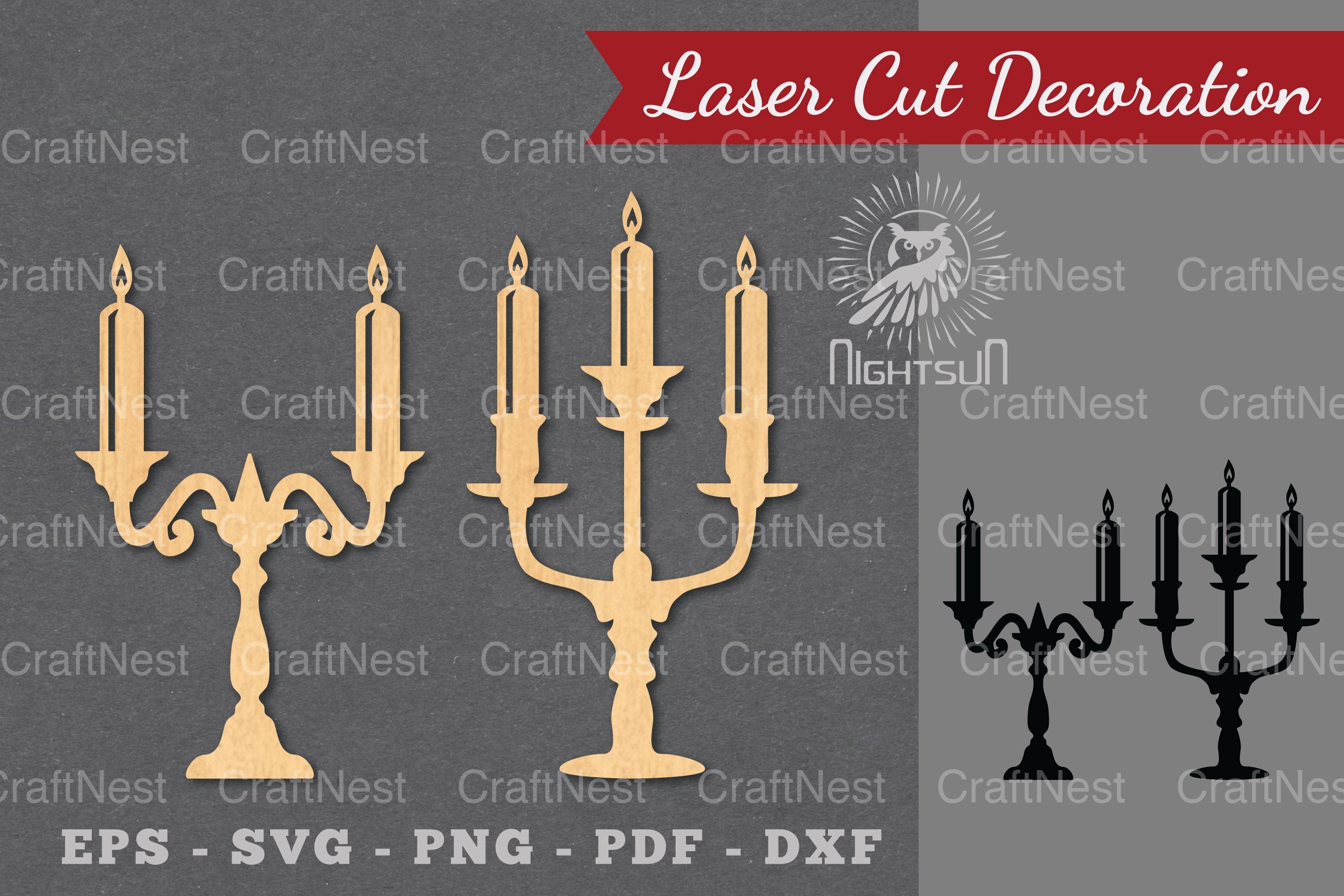 Candle Holder Laser Cut Decoration Clipart Bundle - CraftNest - Digital Crafting and Art