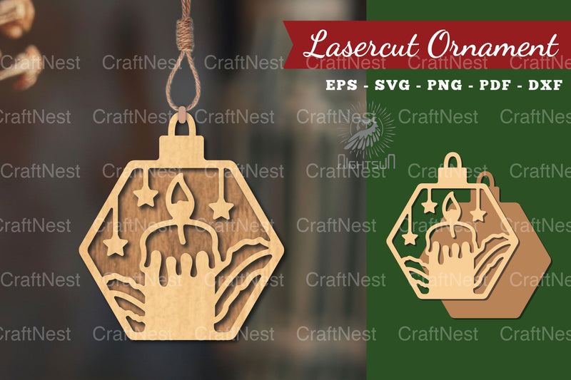 Candle Laser Cut Ornament Clipart Bundle - CraftNest - Digital Crafting and Art