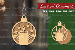 Laser Cut Candle Ornament Design Bundle - CraftNest - Digital Crafting and Art
