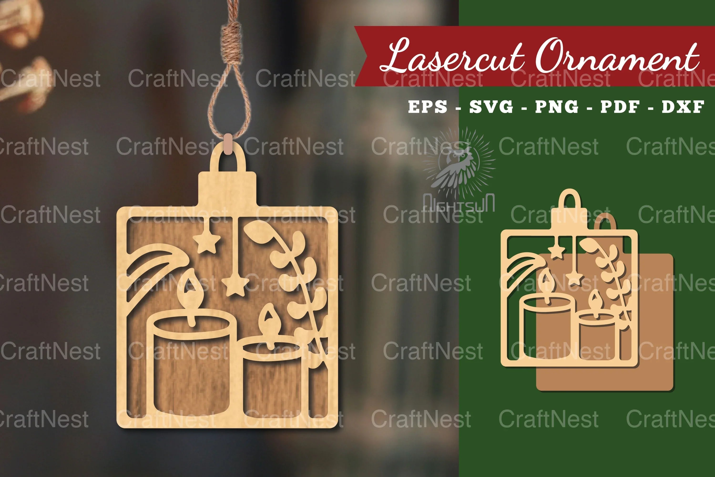 Candle Laser Cut Ornament Clipart Bundle - CraftNest - Digital Crafting and Art