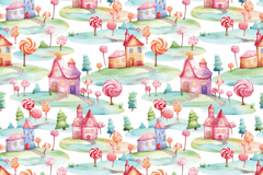 Colorful Candy World Seamless Digital Paper - CraftNest - Digital Crafting and Art