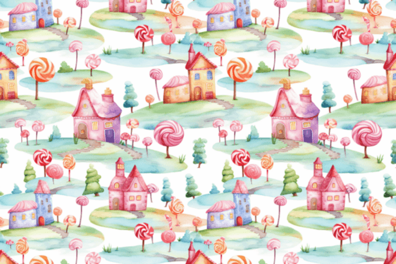 Colorful Candy World Seamless Digital Paper - CraftNest - Digital Crafting and Art