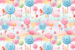 Colorful Candy World Seamless Digital Paper - CraftNest - Digital Crafting and Art