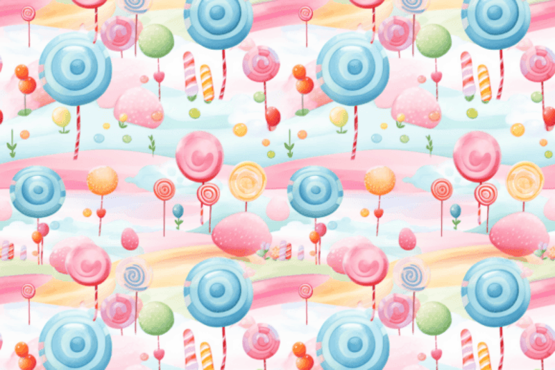Colorful Candy World Seamless Digital Paper - CraftNest - Digital Crafting and Art