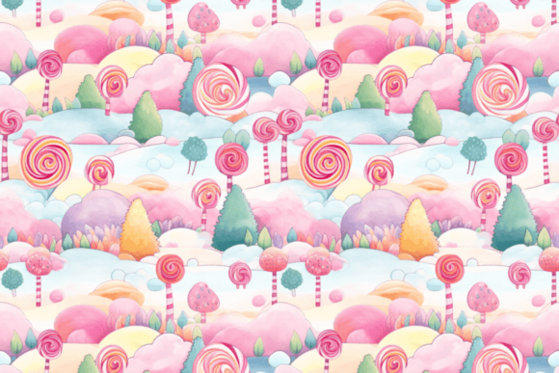 Colorful Candy World Seamless Digital Paper - CraftNest - Digital Crafting and Art