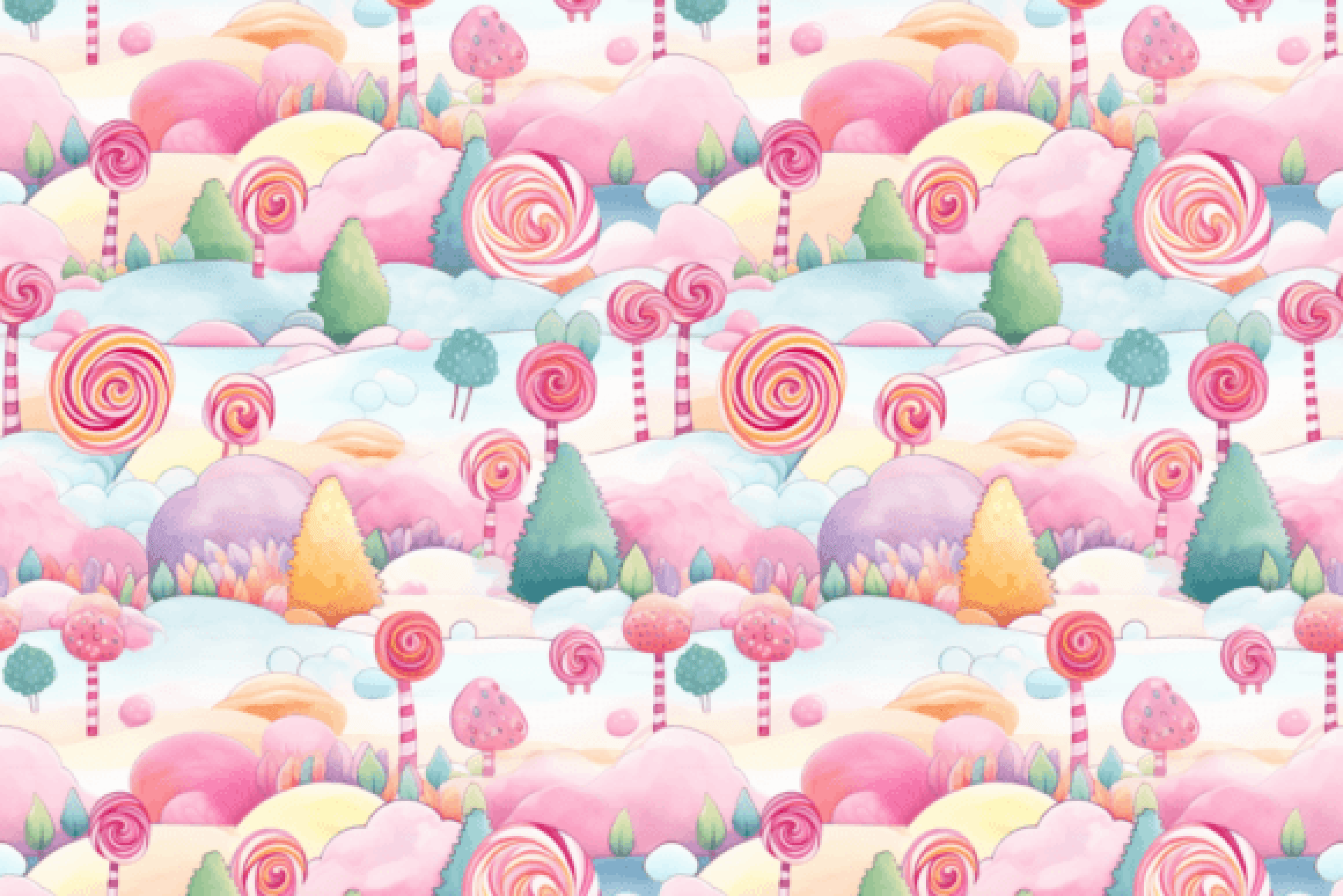 Colorful Candy World Seamless Digital Paper - CraftNest - Digital Crafting and Art