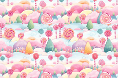 Colorful Candy World Seamless Digital Paper - CraftNest - Digital Crafting and Art