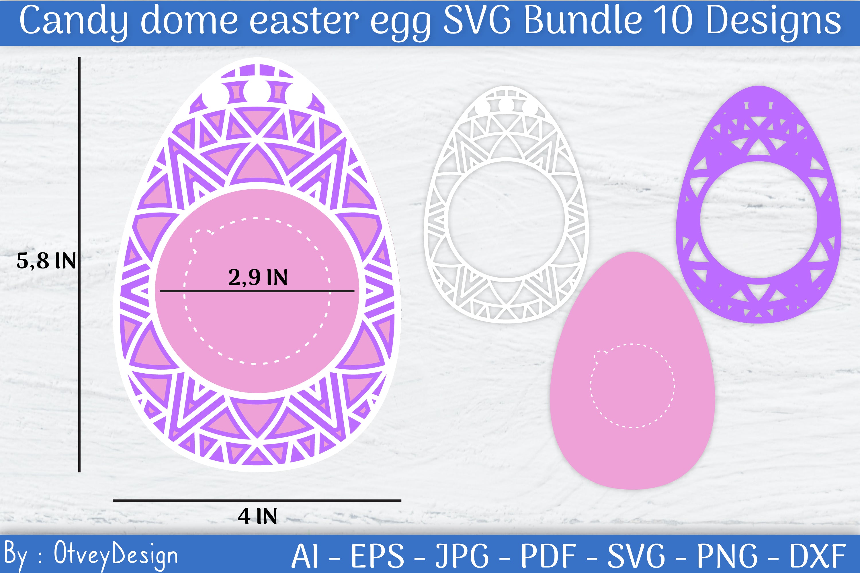 Candy Dome Easter Egg SVG Bundle