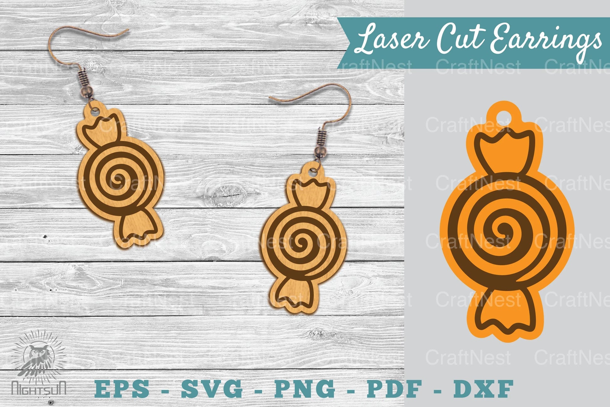 Candy Laser Cut Earrings SVG Bundle - CraftNest - Digital Crafting and Art