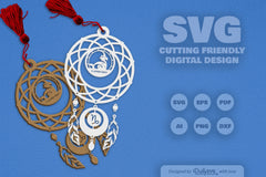 Capricorn Dream Catcher Laser Cut Clipart Set - CraftNest - Digital Crafting and Art