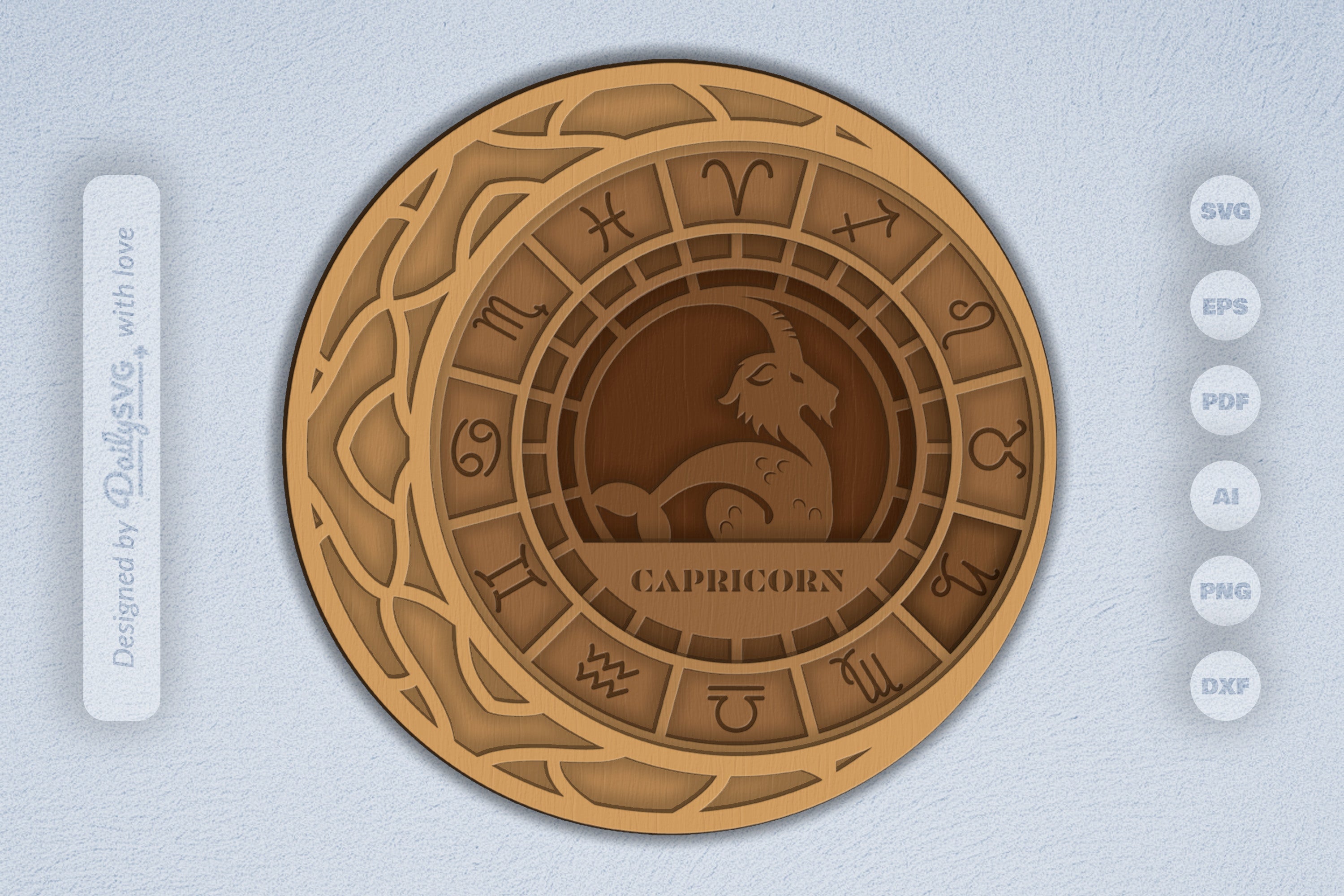 Capricorn Zodiac Laser Cut SVG Bundle