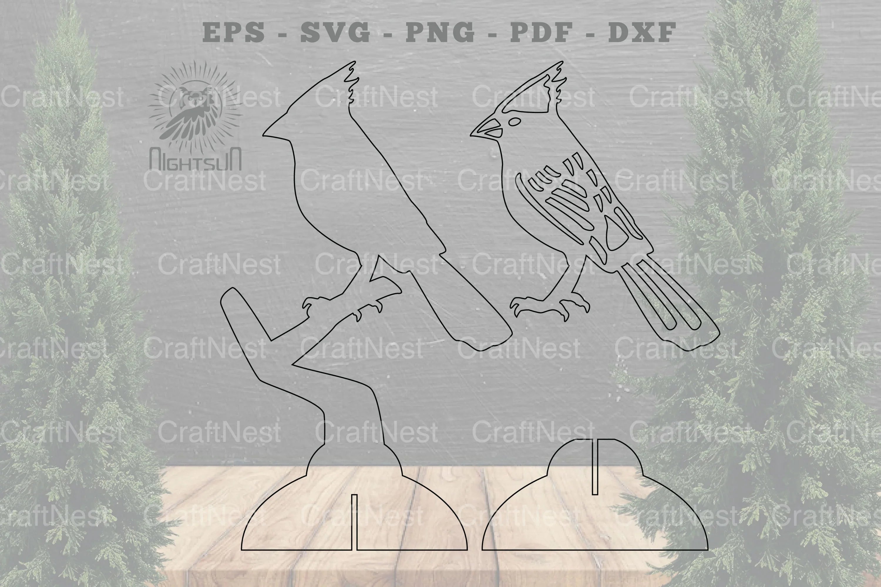 Cardinal Bird Laser Cut Home Decor Clipart Bundle - CraftNest - Digital Crafting and Art
