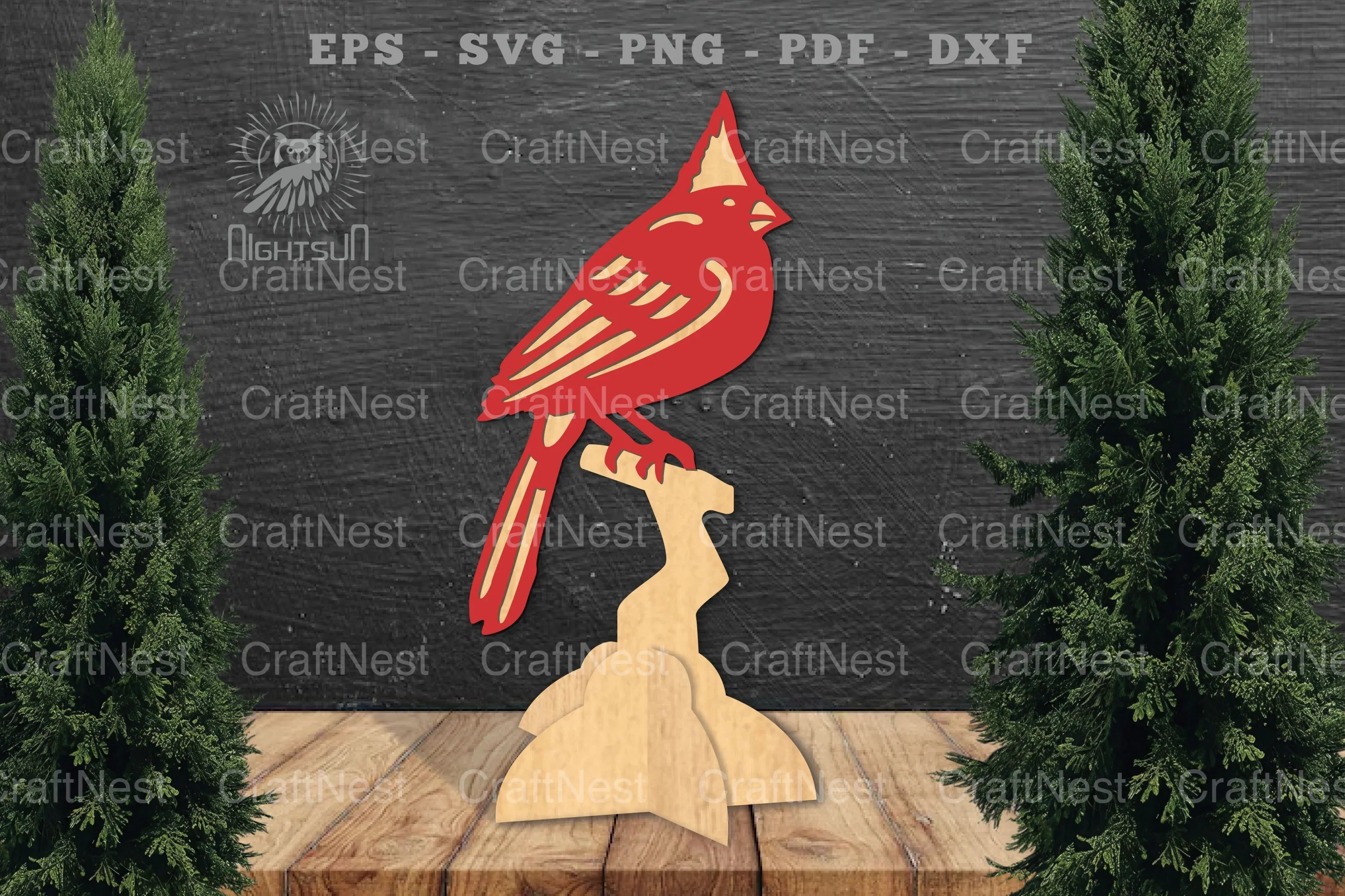 Cardinal Bird Laser Cut Home Decor Clipart Bundle - CraftNest - Digital Crafting and Art