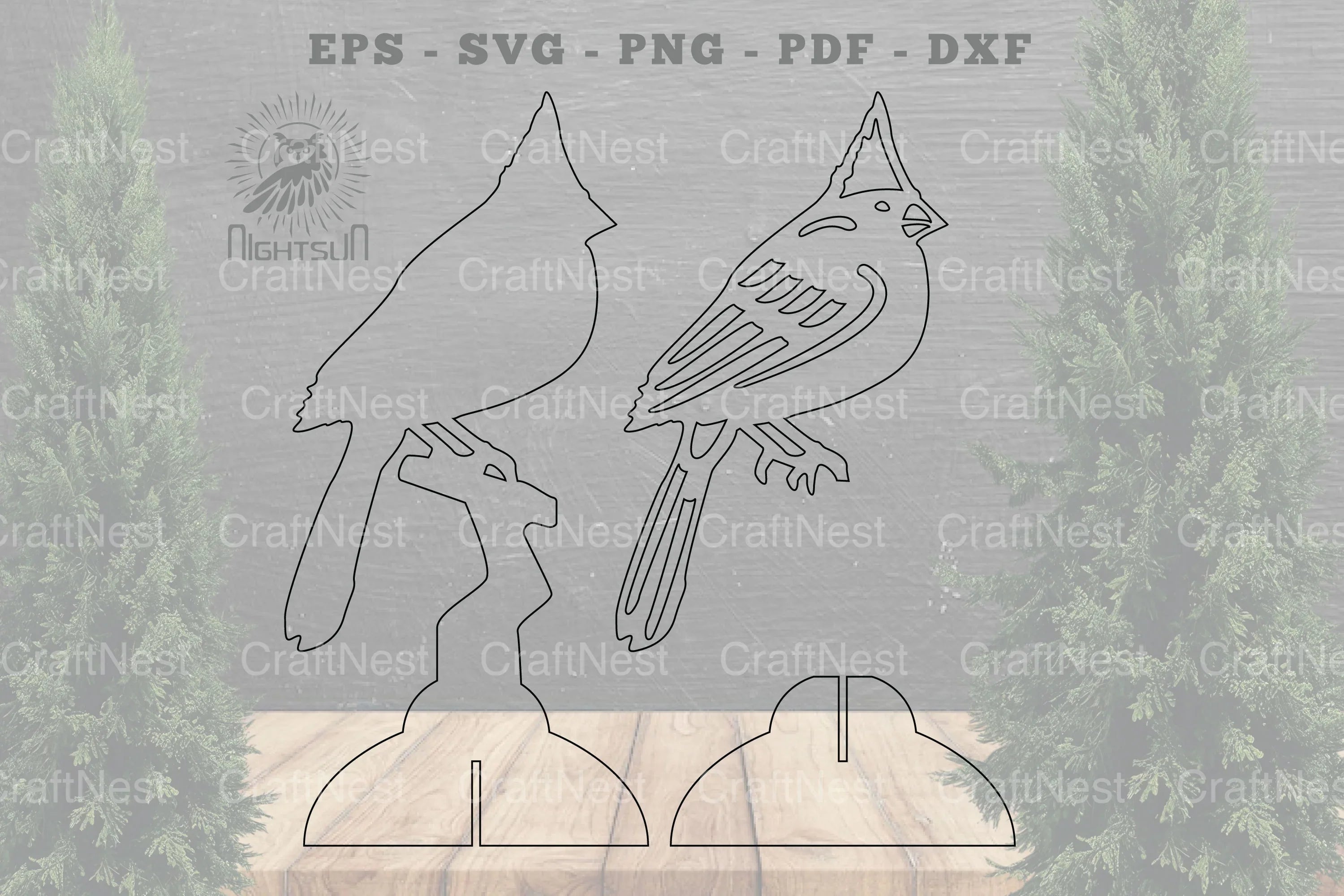 Cardinal Bird Laser Cut Home Decor Clipart Bundle - CraftNest - Digital Crafting and Art
