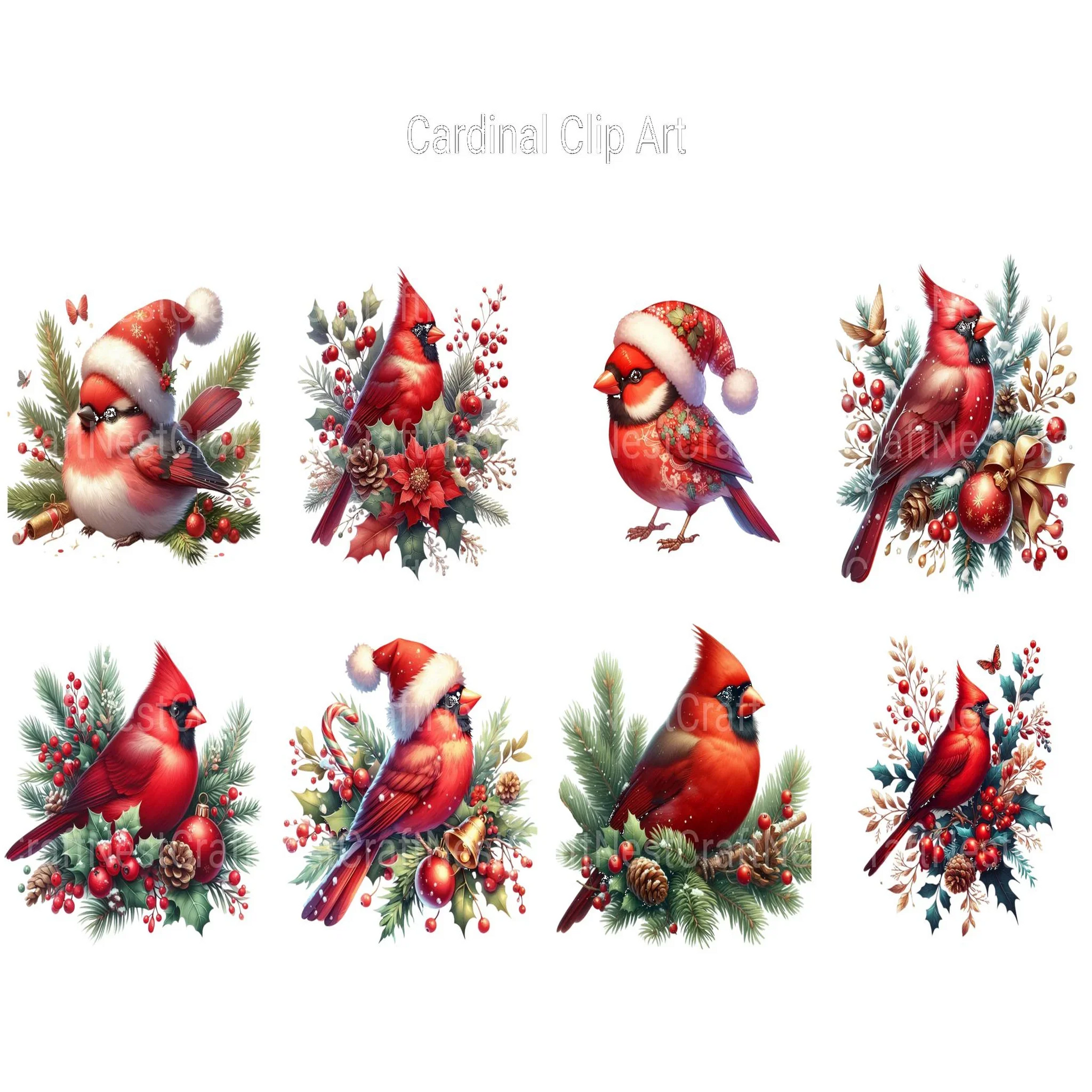 Cardinal Clipart - CraftNest - Digital Crafting and Art