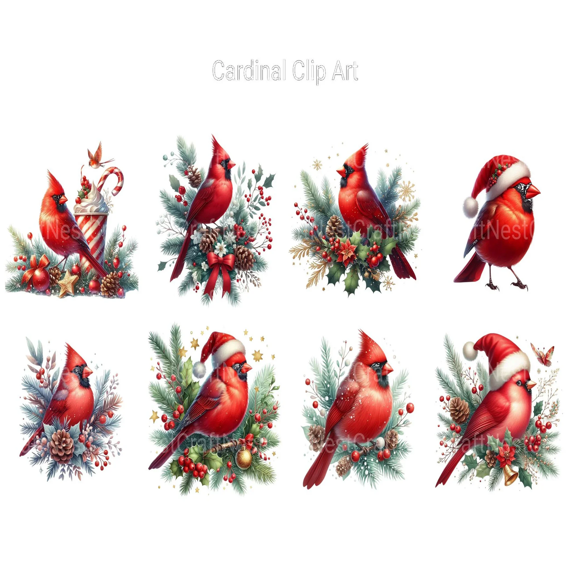 Cardinal Clipart - CraftNest - Digital Crafting and Art