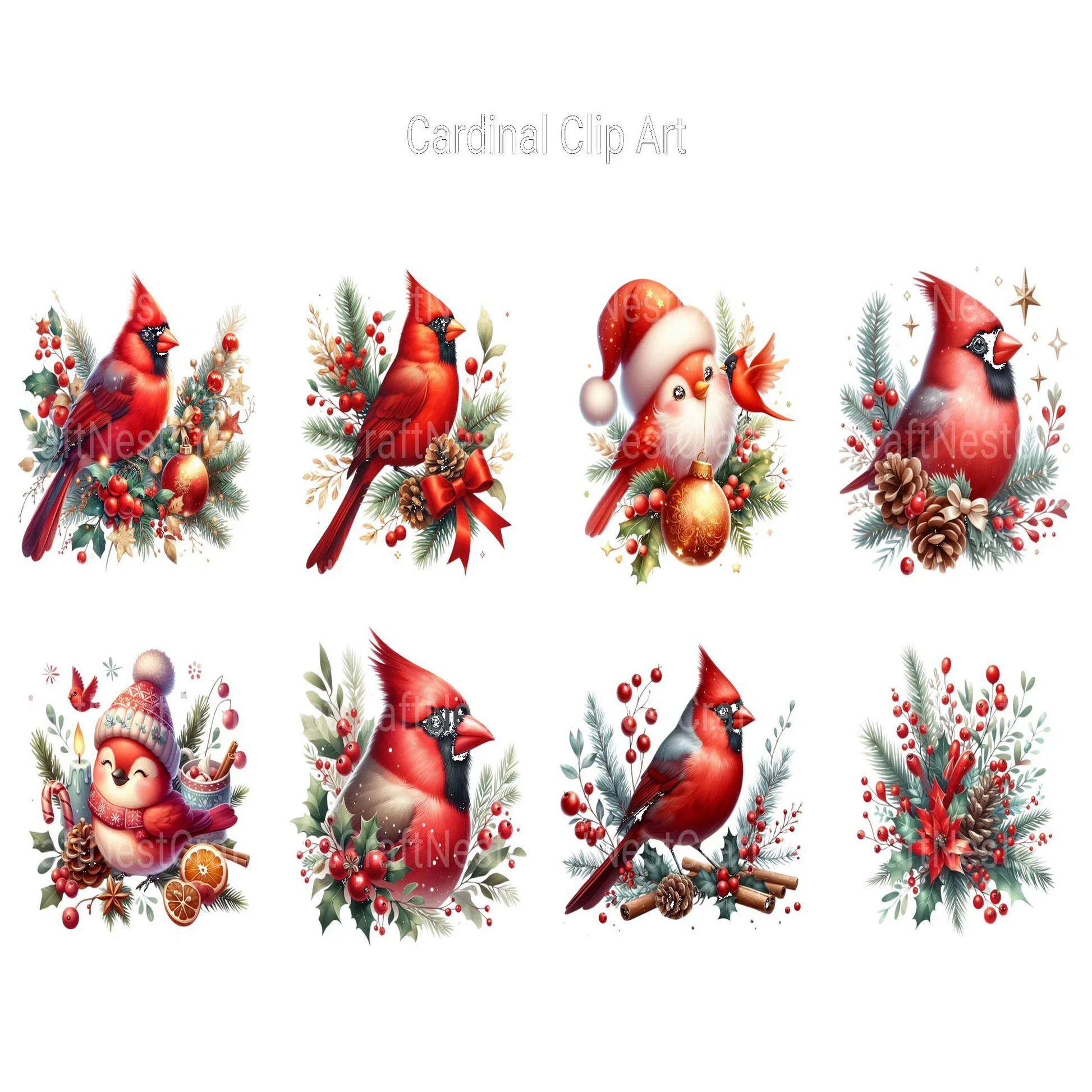Cardinal Clipart - CraftNest - Digital Crafting and Art