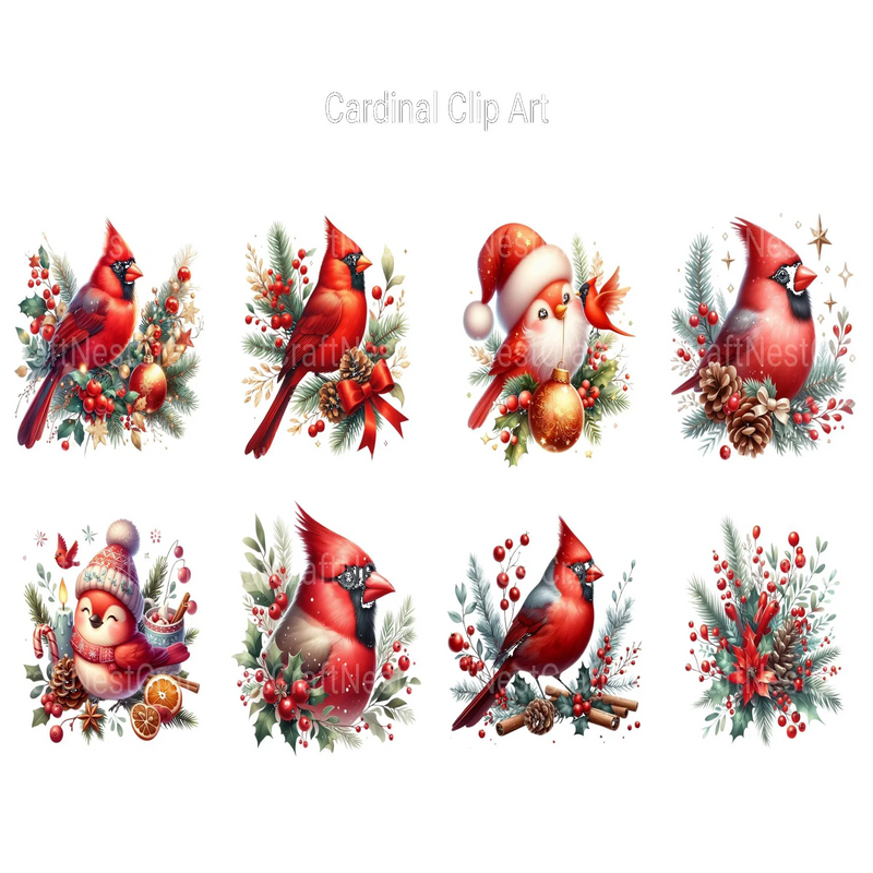 Cardinal Clipart - CraftNest - Digital Crafting and Art