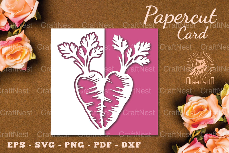 Carrot Papercut Card SVG Bundle - CraftNest - Digital Crafting and Art