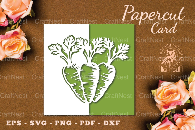 Carrot Papercut Card SVG Bundle - CraftNest - Digital Crafting and Art