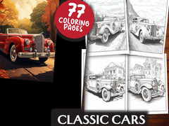 Classic Cars Coloring Book - CraftNest - Digital Crafting and Art