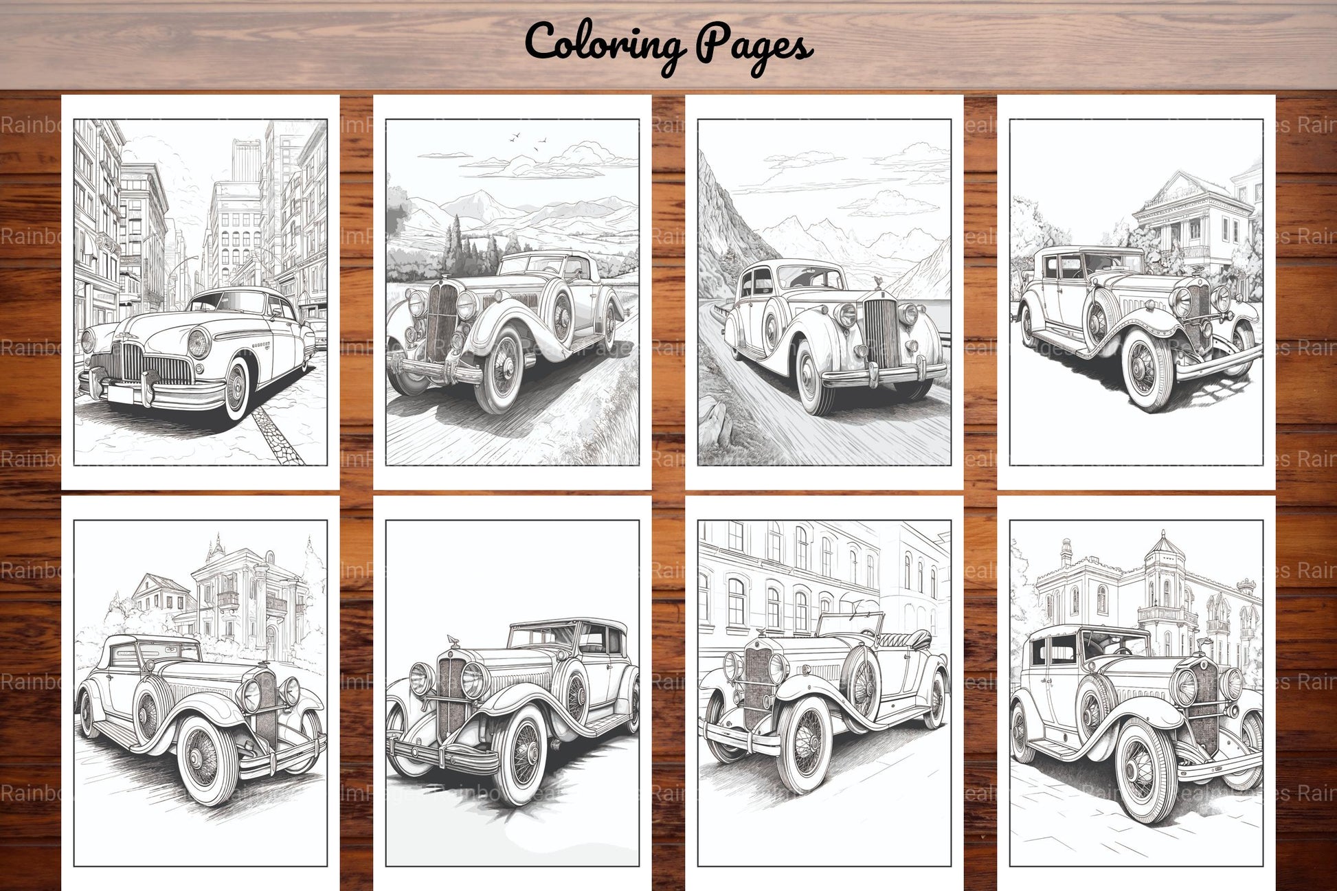 Classic Cars Coloring Book - CraftNest - Digital Crafting and Art
