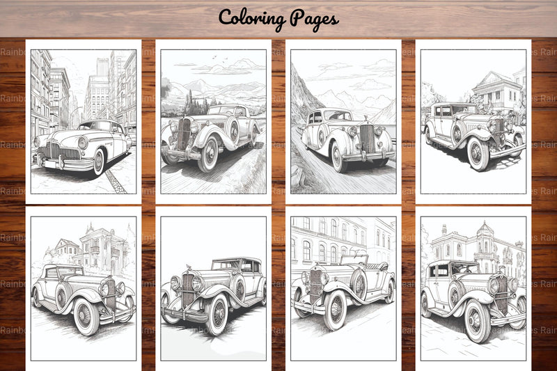 Classic Cars Coloring Book - CraftNest - Digital Crafting and Art