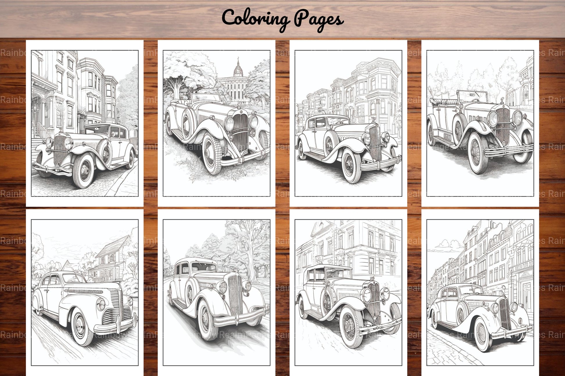 Classic Cars Coloring Book - CraftNest - Digital Crafting and Art