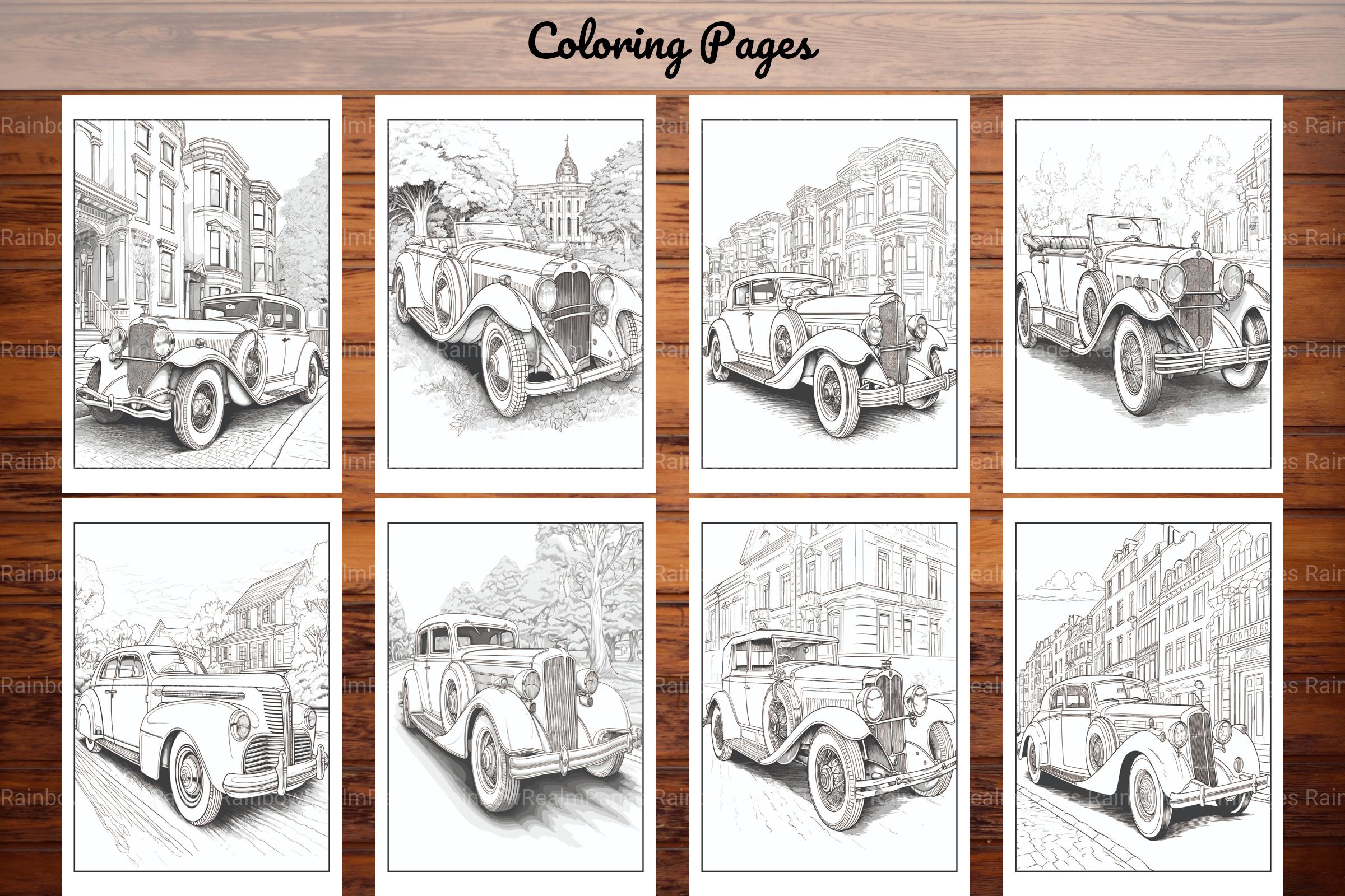 Classic Cars Coloring Book - CraftNest - Digital Crafting and Art