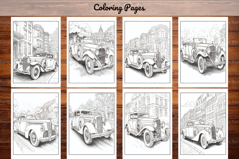 Classic Cars Coloring Book - CraftNest - Digital Crafting and Art