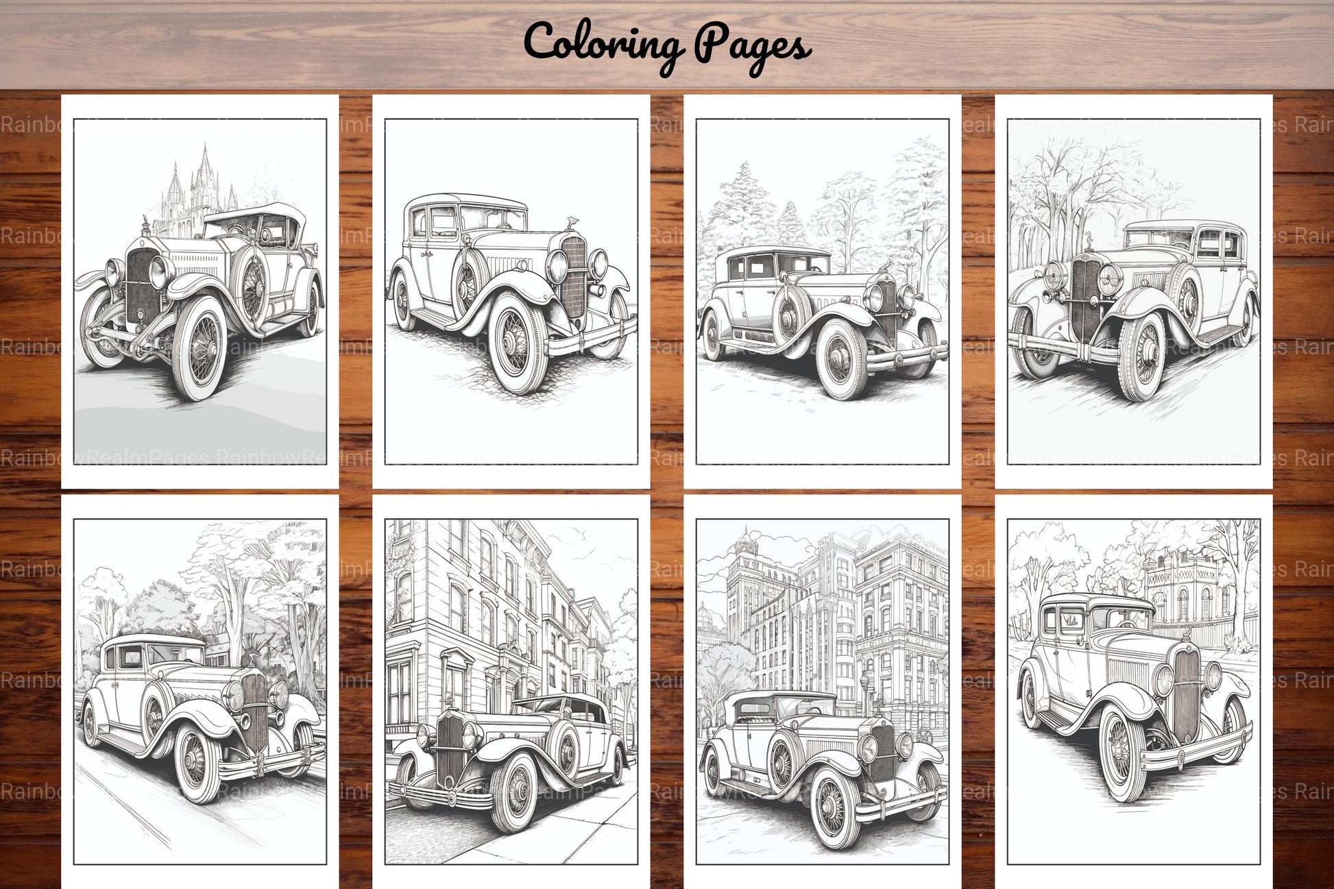 Classic Cars Coloring Book - CraftNest - Digital Crafting and Art