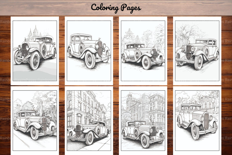 Classic Cars Coloring Book - CraftNest - Digital Crafting and Art