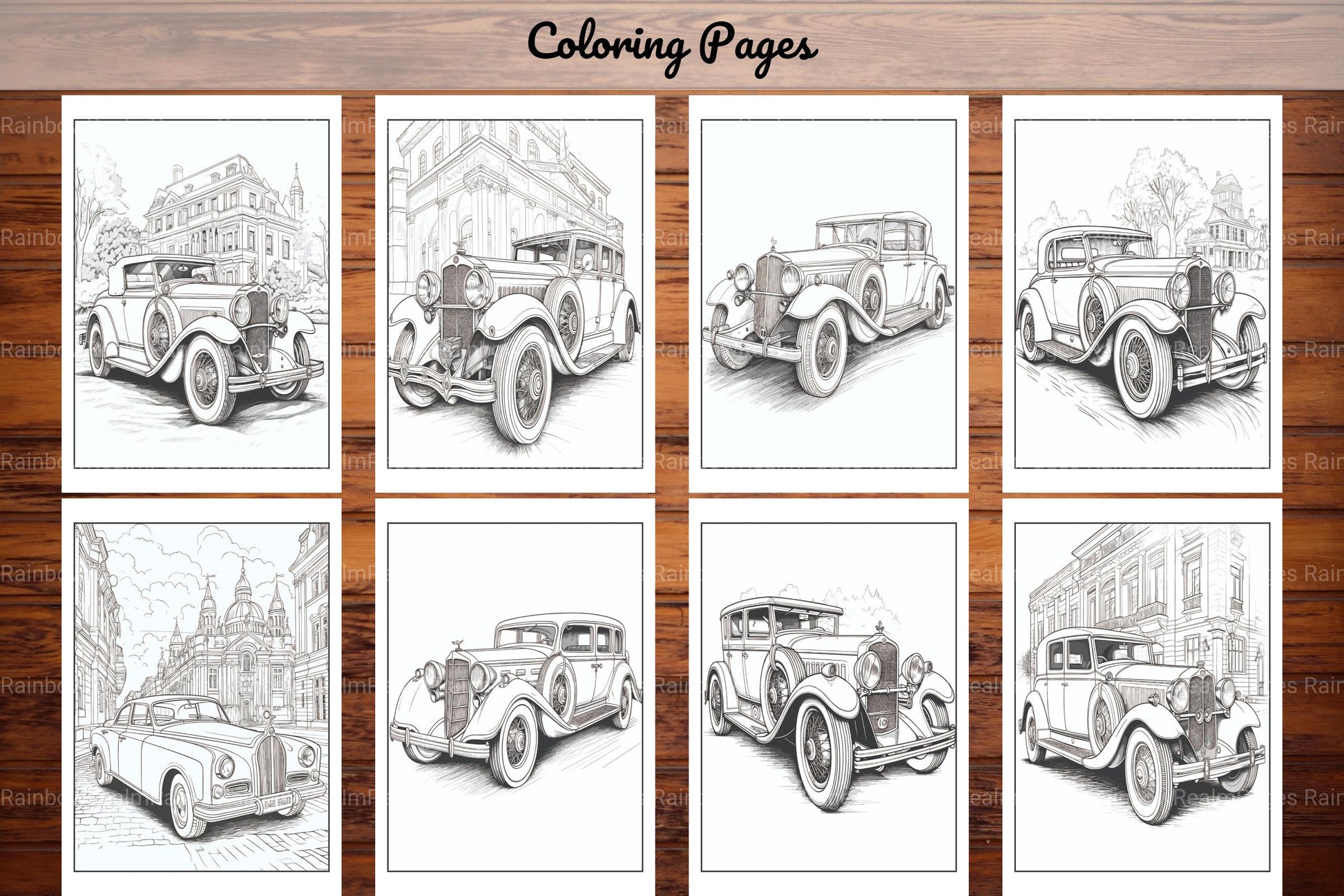 Classic Cars Coloring Book - CraftNest - Digital Crafting and Art
